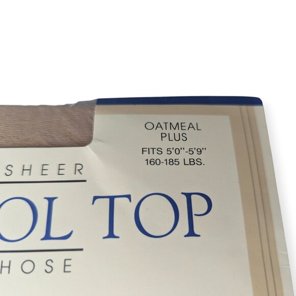 Kathie Lee Collection Silky Sheer Control Top Pantyhose Oatmeal Plus Size - Picture 6 of 10